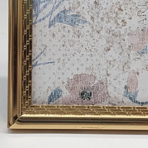 Vintage Gold Tone Brass Ornate Picture Frame Lattice Boarder 5-1/8x7-1/8 - Picture 6 of 11